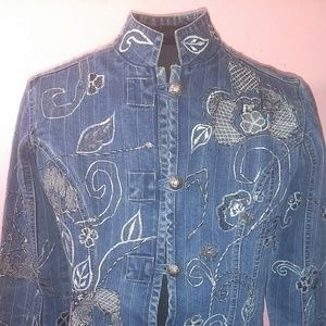 Chico's Military Styled Denim Jacket